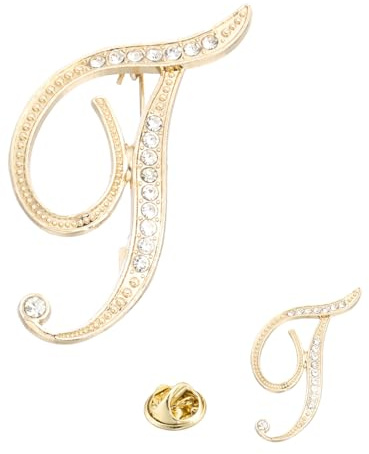 PATIKIL 2 Tailles Broche Lettre En Strass Initiales Alphabet Ton Or | Lettre t, Broche De Revers Pour Femmes Hommes Costumes Robe Manteau Vetements, Pour Artisanat