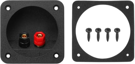 sourcing map 2.68 Inch Speaker Box Terminal Cup, 2-Way Subwoofer Plug Connector Double Binding Posts Spring Loaded Jack for Car Stereo Speaker Wire Sub Box