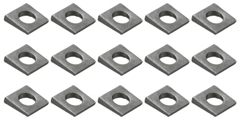 PATIKIL 15 Pezzi Rondelle Quadrate Smussate, M8x18mm Rondelle Quadrate Smussate Piastra Di Supporto Cuscinetto Spaziatore Piatto Acciaio Al Carbonio Per Bulloni Da 8mm Cuneo, Nero