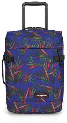 Eastpak Tranverz XXS Kabinenkoffer (45 x 32 x 20 cm), Leichter Handgepäck Trolley mit Rollen, TSA-Schloss & Doppelfach, Wasserabweisender Reisekoffer - Brize Palm Navy
