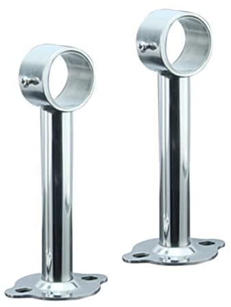 EXHUMKY 2pièces Support De Tringle Acier Inoxydable Lot De Fixation Murale Pour Rods De Placard Et Rideaux Design Et Facile à Installer Pour Balcon Salle De Bain Et Cuisine