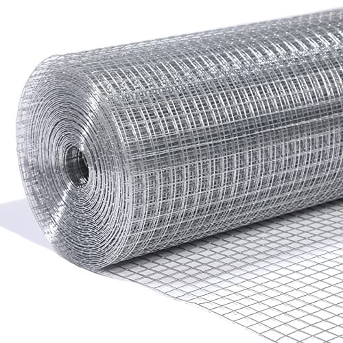 KenLung 23 Gauge 1/4 Zoll Metallgeflecht 36 Zoll X 50 Fuß,Stabmattenzaun Feuerverzinktes Schweißgeflecht,Verzinkt Wühlmausgitter Schutzbegrenzungszaun Gartennetz