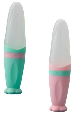 IMIKEYA 2stücke Silikon-löffelflasche für Reisbrei-quetschflasche mit Integriertem Löffel und Tragbar für Babybrei und Gemüsebrei