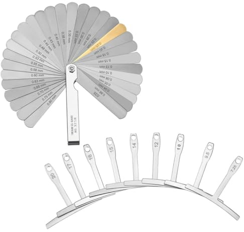 Toddmomy Strumento di Misurazione per Chitarra in Acciaio Inox, Righello per Liutaio e Misuratore di Curvatura Sotto Corda, per Riparazione