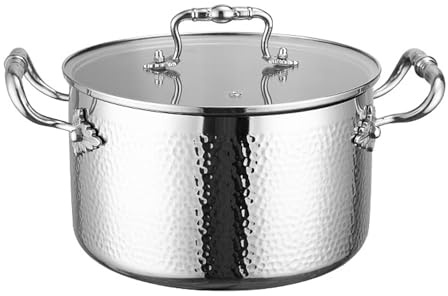 UCK-KIT Stainless Steel Stock Pot with Visible Lid for Pasta, Soup, Spaghetti, Nonstick Thick Bottom Stockpot, Induction Pasta Pot Compatible with All Cooktops, Dishwasher Safe,7QT