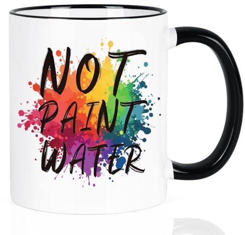 YHRJWN Not Paint Water Artist Gifts Coffee Mug, Funny Art Teacher Gifts for Professor, Educator Appreciation, Retirement, Christmas Teachers' Day Birthday Teacher Mug Gift,11Oz