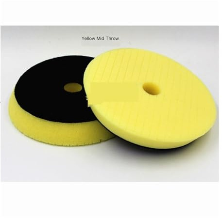Disco Autoadhesivo de 6 Pulgadas for Encerado y Pulido de automóviles, Tipo T, con Esponja, sellador, Almohadilla de Pulido, máquina DA de vibración excéntrica Universal.(Yellow Medium coarse)