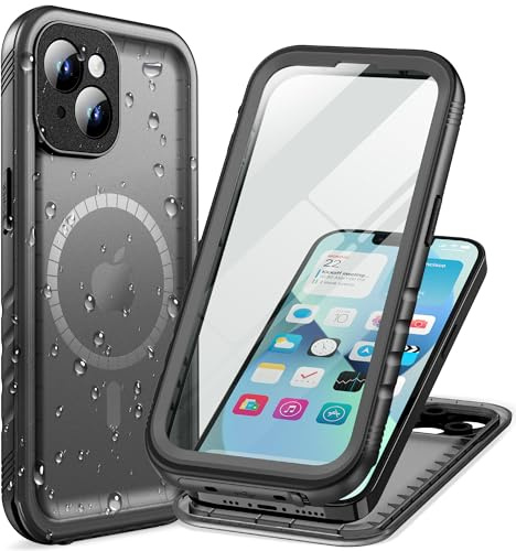 Cozycase Top 360 Vattentätt Stöttåligt Skal för iPhone 13 Magnetisk Fodral Kompatibel med MagSafe, Shockproof i Phone 13 Case med Full Skärm Skydd KameraskyddHårt Mobilskal