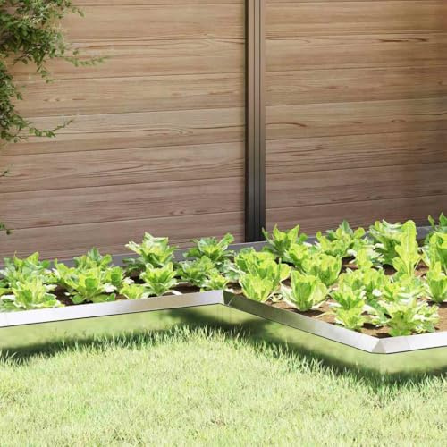 Genérico Valla para Caracoles Plateado 10 x 10 x 25 cm Acero Inoxidable, Ribetes y Bordes para jardín Plata,874873