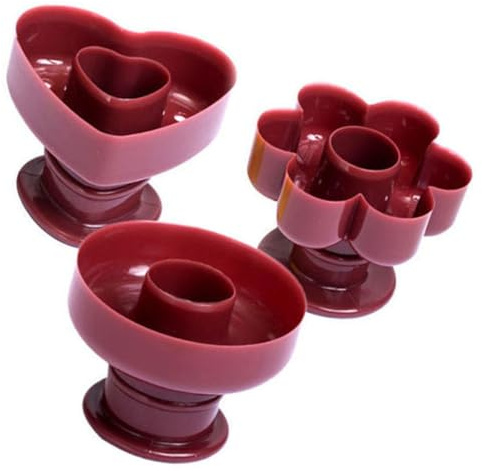 JHKNNK Stampo Ciambelline a Fiore e Cuore in Pp 3 Pezzi Forme Rotonde fare Dolci e Pasticcini per Riunioni in Famiglia e Amici