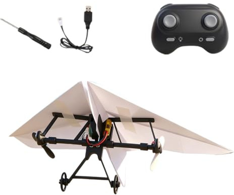 RC-papper flygplanssats DIY elektriskt flygplan | fjärrstyrt skumflygplan | lätt att bygga utomhus flygande leksak för pojkar och flickor, gräsmatta, trädgård, födelsedag