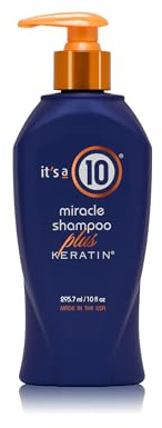Keratin Shampoo Damen, It's a 10 Miracle Shampoo Plus Keratin - feuchtigkeitsspendendes Pflege Shampoo - Farbschutz, Anti Frizz & UV-Schutz für coloriertes & geschädigtes Haar (295,7 ml)