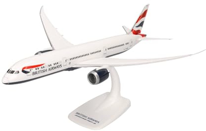 Herpa Modello di Aereo Boeing 787-9 British Airways - Dreamliner in Scala 1:200 - Snap-Fit, Pezzo da Collezione, Miniatura Deco, Statuetta con Supporto in plastica