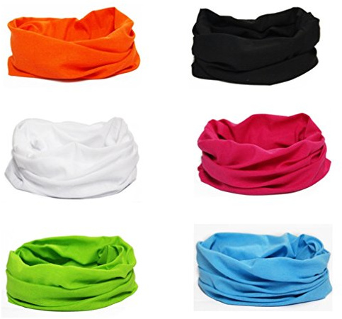 DAUCO Multifunktionstuch Original Nahtlose Bandanas Multifunktionstuch Elastische Halstuch Schlauchtuch Sport Kopfbedeckung für Yoga, Wandern Reiten Motorradfahren(6 STK)