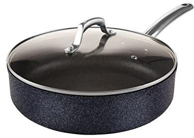 Tower T800033 Trustone Pro 28cm Non-Stick Multi-Pan, Stone-infused Titanium, Cast Steel Handle, Violet & Black , 4.5 litres