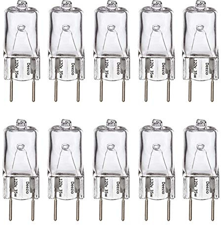 Deezio Xenon Lamp 110 130v 50w Xenon Light Bulbs 50-Watt 650 Lm, 120-Volt G8 Base, Pack of 10