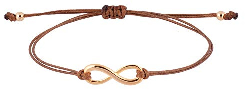 StarAppeal Unendlichkeit Infinity Liebe Freundschafts Armband, Mit Perlen in Silber und Gold, Größenverstellbar, Für Mädchen und Damen, Handmade