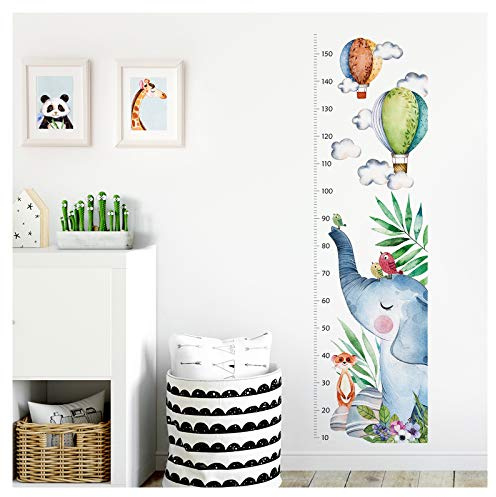 Little Deco Wandtattoo Messlatte 150cm Elefant Vögel Ballons DL354