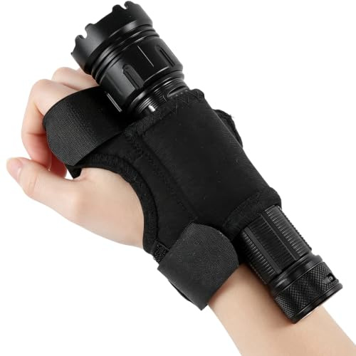 XLKJ Hand Freies Taschenlampe Holster auf Handgelenk oder Arm, Tragbare Taschenlampe Halter für Jagd Tauchen Unterwasser Taschenlampe