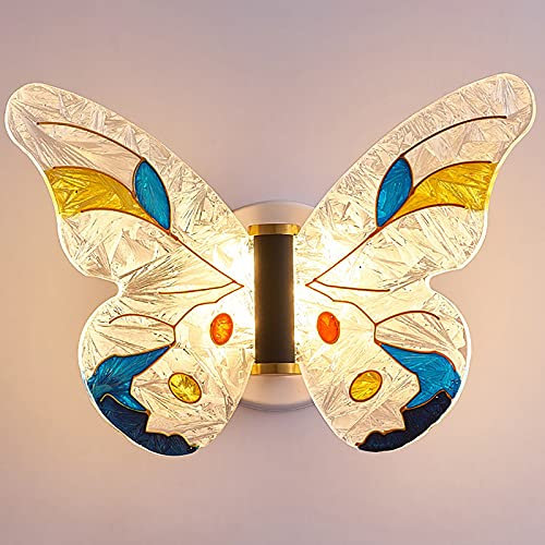 Kinderlampe Wandleuchte LED Dimmbar Schmetterlinge Wandlampe Innen Beleuchtung Moderne Cartoon Kinder Wandbeleuchtung für Schlafzimmer Wohnzimmer Korridor Nachttischlampe Leselampe Metall und Acryl