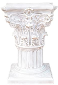 Kunibert Colonna di fiori decorativa con base in oro, altezza 72 cm, larghezza 52 x 52 cm, colore bianco con oro