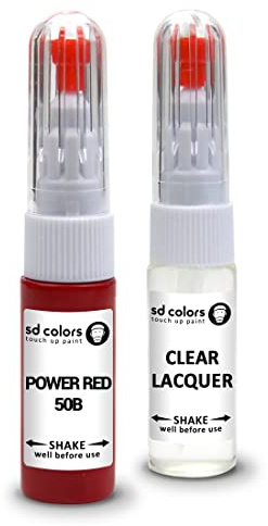 SD COLORS Power Red 50B Reparaturset, kompatibel mit Opel/Vauxhall Reparaturset, 20 ML, Farbcode 50B Power Red (Lack + Lack)