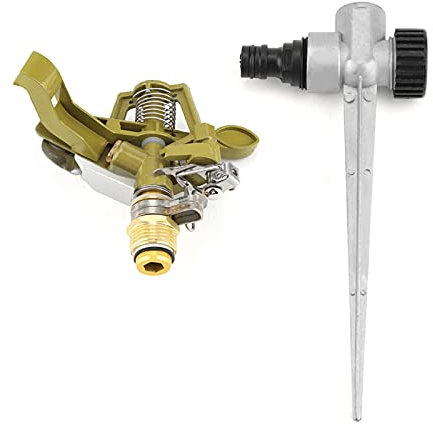 Nimomo Irrigatore per irrigazione a 360 ° in Lega di Zinco Inserto a Terra Pratico spruzzatore per irrigazione dell'Acqua Irrigatore per Prato Inglese