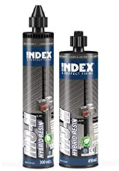 INDEX Boite de 12 - Fixations chimiques - Résine hybride sans styrène - Homologuée ATE Option 2 410 ml - Cheville fixation