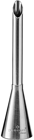 Forgast Edelstahl Spritztülle | ⌀5mm | Creme Spritzbeutel Nozzle | Lang Spritztülle | Kaiser Fülltülle | für Cupcake, Puffs, Füllung, Sahne, Marmelade