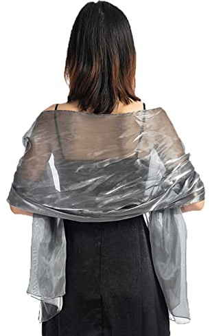 NiceYnn Chiffon Organza Shawls Wraps for Evening Dresses Women Oversize 170x72cm Sheer Smooth Silky Scarf Wedding Formal Party