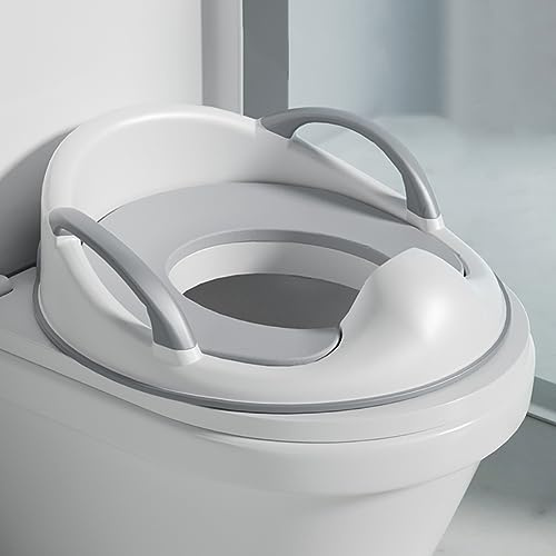 Panda Ear Baby Småbarn Potträning Toalettsits för pojkar och flickor med handtag | Barn Potty Seat Toalettsits Fastsättning | Säker Urinskydd Halkfri Gummifälg | Passar runda och ovala toaletter