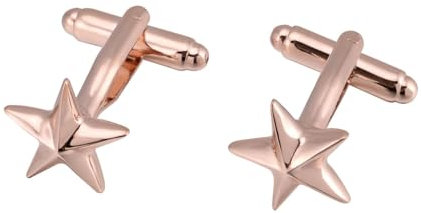 Homxi Manschettenknöpfe Herren Hochzeit Vintage,Manschettenknöpfe Messing Stern Hemd für Manschettenknöpfe Rosegold