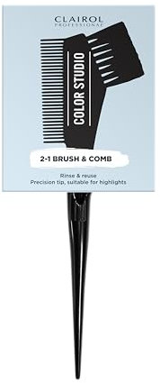 Clairol Professional Colour Studio Hair 2-1 Brush & Comb, Reusable, for At-home Hair Colour, Precision Tip, Suitable for Highlights