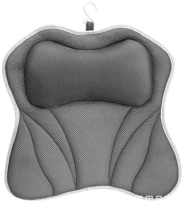 Badewannenkissen 3D Neu Grau Schmetterling Mit SaugnäPfen,Mit 4D-Air-Mesh-Technologie Und 6 SaugnäPfen,Ergonomisches & Muskelentspannendes Premium Badekissen,StüTzfunktion FüR Badewannen Und Home Spa