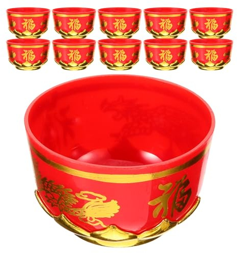 Healeved 24pcs Chinese Style Offering Bowls Cups Buddhist Water Bowls Worship Cups Holy Water Bowl Buddhist Supplies for Meditation