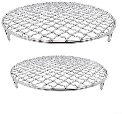 Rejilla de parrilla de acero inoxidable, parrilla redonda de 27 cm, garantiza una temperatura constante de parrilla, adecuada para carbón y cocina al aire libre (27 cm)