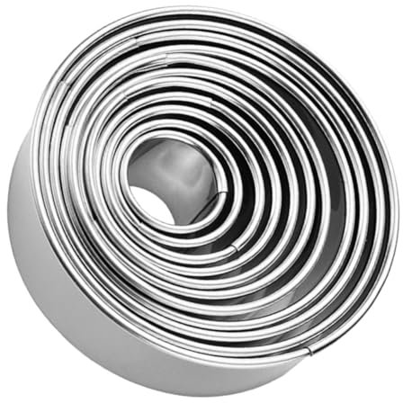 Zerodeko 11pcs Stainless Steel Round Mousse Ring Mold Baking Molds Cookie Cutters Dumpling Wrappers Easy to Clean