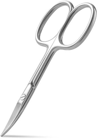 Ciseaux à sourcils, ciseaux à ongles à lame incurvée, ciseaux professionnels en acier inoxydable pour manucure et pédicure pour homme et femme (1 pièce)