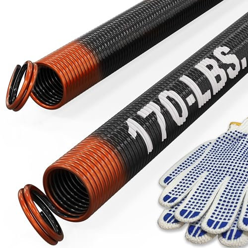 Blesseras Garagentorverlängerungsfeder-Ersatz-Set, 63,5 cm lang, Doppelschlaufenenden, 1 Paar, Elektrophorese-schwarz beschichtet