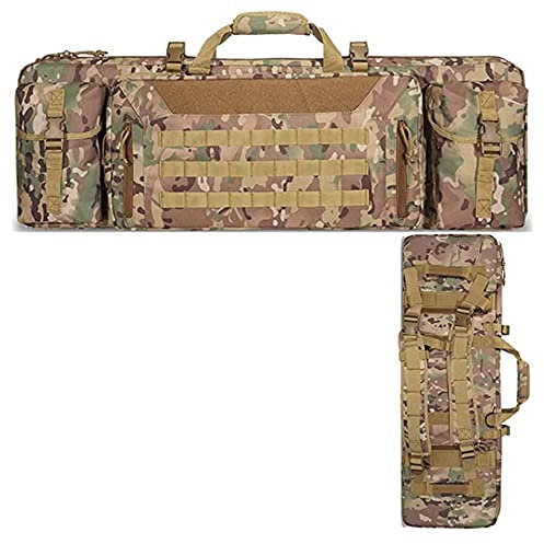ANSNOW Gewehrkoffer Weicher Gewehrkoffer Doppelter Waffenkoffer Lange Gewehrtasche Schusswaffenaufbewahrung Und -Transport Gewehrpistolen-Rucksack Für Jagdschießen/Tarnung/107Cm