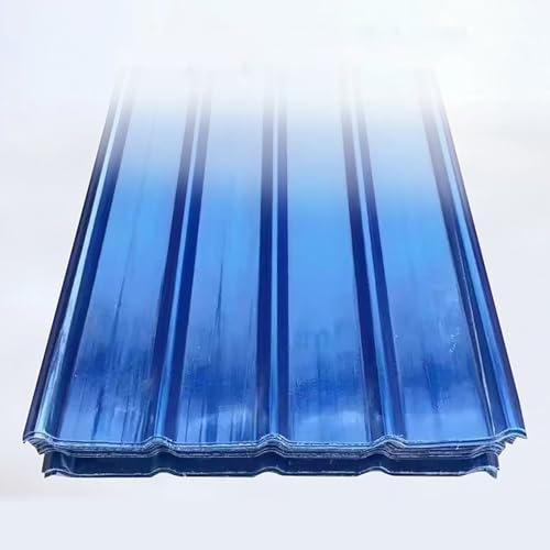 FRP-Wellplatte,1.5mm 5pcs Dicke Profilplatten Trapez, Lagerschuppen Garagen Vordächern Gewächshäusern, Polyester Wellbahn Natur, UV-Beständig Dachpaneele, Ersatz-Dachmaterial Für Gebäude(35*71in)