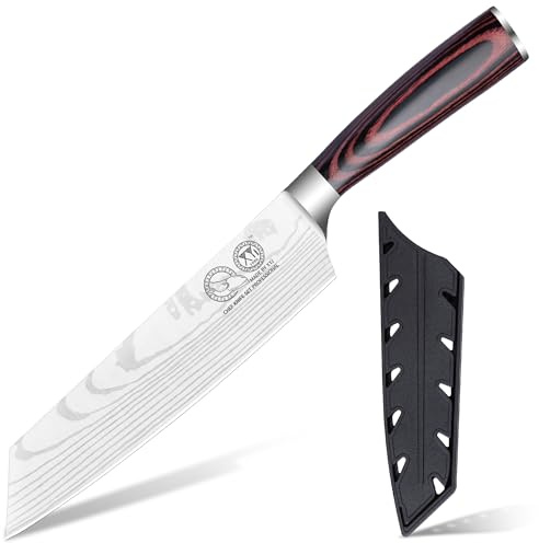 XYJ Coltello da chef professionale da 7,5 pollici, acciaio inossidabile, coltello Gyuto giapponese per cucina, coltello macellaio per tagliare carne, coltello da chef per tagliare e affettare