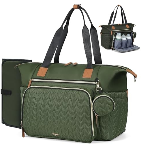 Tonyeee Sac à Langer -Sac Bébé avec Matelas à Langer Grand sac à langer pour bébé Imperméable - Portable Sac à bandoulière -Sac à bandoulière pour bébé avec bretelles