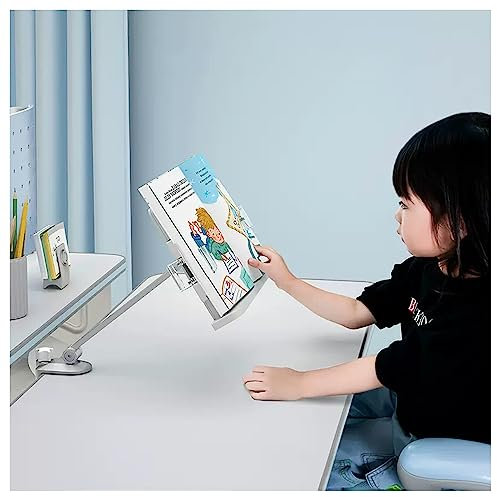 YJKKZQLB Kochbuchständer, höhenverstellbar, Lesehalterung mit C-Klemme zum freihändigen Lesen, Konstruktion aus Aluminiumlegierung, geeignet für Leser, Studenten und Kinder, Tablet-Ständer