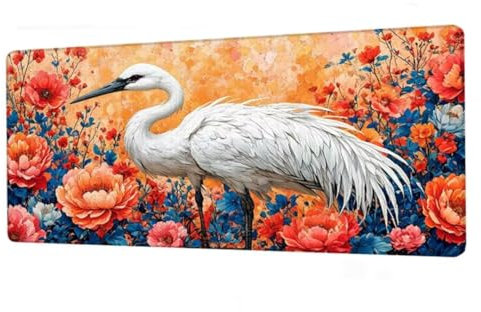 Alfombrilla Ratón XXL 1600x800x3mm, Alfombrilla Escritorio Blanco Mouse Pad Impermeable, Alfombrilla Raton Grúa Alfombrilla Gaming Antideslizante, Desk Mat con Bordes Cosidos, Accesorios Gaming BJ-504