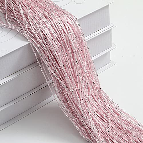 LIZHAYG Fadenvorhang Glitzer 1 Stück 100 x 200 cm Glitzerschnur, preiswerter Türvorhang, Perlen, Raumteiler, Perlenfransen, Polyesterstoff, Fensterpaneel, 1 x 2 m(Pink)