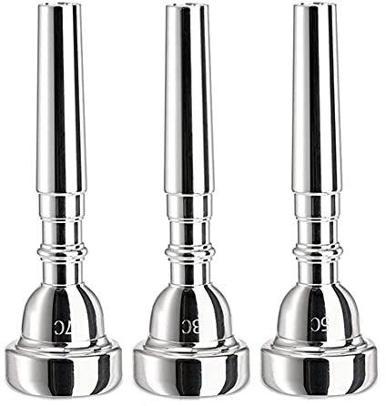 Xbsduih TrompetenmundstüCk im 3Er-Pack, 7C 5C 3C Versilbertes MundstüCk für AnfäNger, Professionelle Spieler