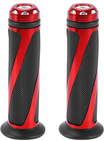 Motoforti 7/8 22mm 15/16 24mm Copri Manopole Universali per Moto in Gomma e Lega di Alluminio per Moto Scooter Bicicletta ATV Nero Rosso 1 Coppia