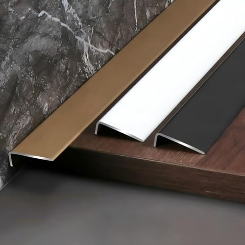 Coayuou Kantenschutz Robuste Aluminiumprofilebodenleisten 3 Stück 90cm Abdeckleiste Türleisten Boden Für Tischkanten Und Ecken(Silber,10 * 5mm)
