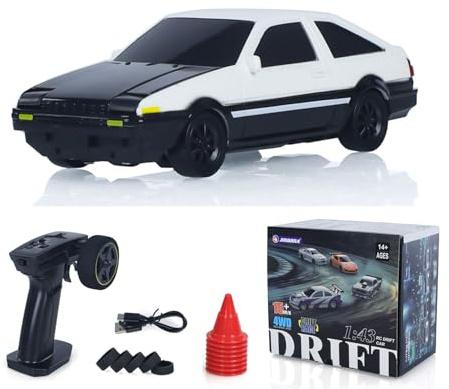 TOUCAN RC HOBBY 1/43 High Speed 2.4G Radio Controlled Racing Car AE86 RC Drift Vehicle 4WD RTR Mini Model Car Radio Battery